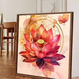 Myntra Elegant Homes Pink & Yellow 1 Piece Canvas Floral and Botanical Wall Paintings-image-22