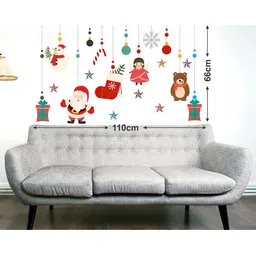 LANSTICK Red & Green Christmas Theme Printed Matte Finish Wall Sticker-picture-13
