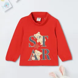 max Girls Printed V-Neck Applique T-shirt-16