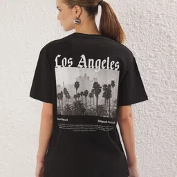 Trendyol Women Typography Printed Pockets T-shirt-image-94