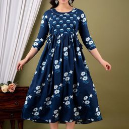 MURLI KURTI Women Printed Mirror Work Anarkali Kurta-picture-41