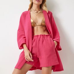 Happiness istanbul Pure Cotton Shrug & Short Co-Ords-picture-7