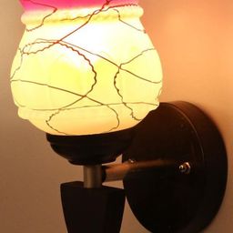 1ST TIME Pink & White Printed Glass Cylinder Shaped Wall Lamp-picture-23