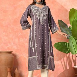 Bhuja Women Flared Sleeves Kurta-image-7