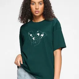TOGS & TERRE Abstract Printed Oversized T-shirt-image-22