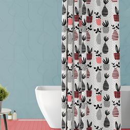 ArtzFolio White & Black Printed Waterproof Shower Curtain-image-124