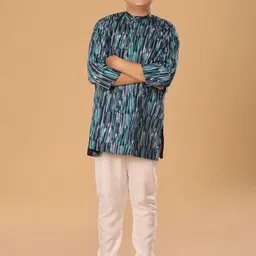 The Mini Trunk Boys Abstract Printed Kurta with Pyjama image 4