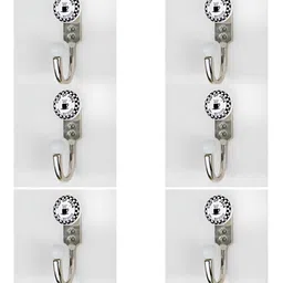 IndianShelf 6 Pcs Ceramic & Zinc Tea Cup Door Hangers Key Hooks-image-85