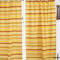 Dekor World Multicoloured Set of 2 Striped Door Curtain-11