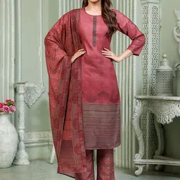 GULKEE FAB Women Striped Kurta with Trousers & Dupatta-picture-0