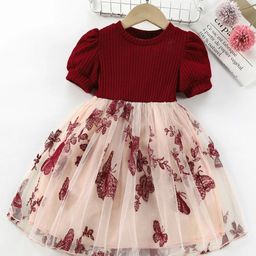 BAESD Floral Puff Sleeve Fit & Flare Dress-image-97