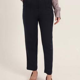 AMSWAN Women Relaxed High-Rise Slim Fit Pleated Trousers-image-88