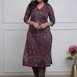 KALINI Women Ethnic Motifs Printed Regular Kurta with Palazzos image 4