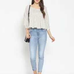 DressBerry Women Floral Printed Off-Shoulder Cuffed Sleeves Peplum Top-picture-29