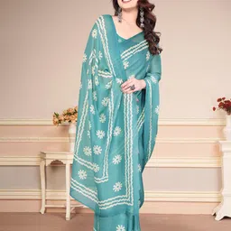 SUPERLAXMI Batik Printed Pure Chiffon Block Print Saree image 3