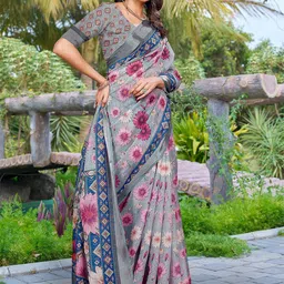 Anouk Floral Printed Saree-picture-18