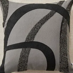 Home Centre Monochrome Grey & Black Printed Cotton Square Cushion Cover-picture-11