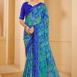 Reboot Fashions Floral Printed Pure Chiffon Saree-26