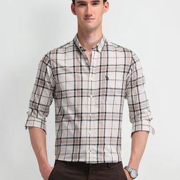 U.S. Polo Assn. Denim Co. Men Comfort Checked Cotton Slim Fit Casual Shirt-image-48