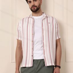 WROGN Men Comfort Opaque Striped Casual Shirt-image-95