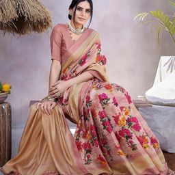 Lookmark Floral Art Silk Kanjeevaram Saree-picture-3
