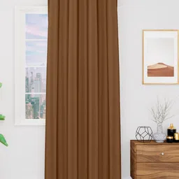 TOP DRAPES Rust Black Out Door Curtain-image-44
