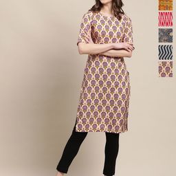 7Threads Women Pack Of 6 Ethnic Motifs Printed Kurtas-image-17