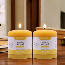 HOSLEY Yellow 2 pieces Pillar Candle-21