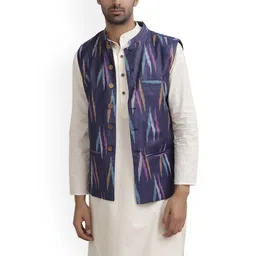 TJORI Printed Pure Cotton Corduroy Nehru Jackets-58