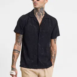 Snitch Men Relaxed Boxy Opaque Printed Casual Shirt-image-79