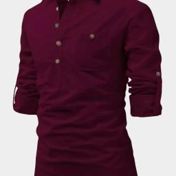 Men Solid Pure Cotton Straight Kurta-image-1