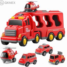 gknex 5-in-1 Friction Powered Fire Truck Toy with Lights, Sound & 360° Rotating Ladder-picture-25