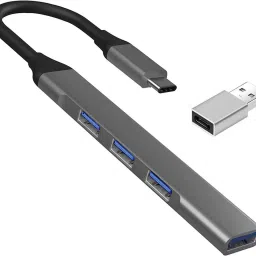 ENTWINO C Type Hub, 4 USB Ports, For Macbook/Phone/Laptops, 3 USB 2.0, 1 USB 3.0 C Type USB Hub With Free OTG USB Hub-19