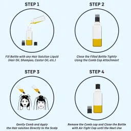 vreeny Hair Root Applicator Bottle with Comb Cap for Applying Hair Oil, Shampoo and Medicine image 4