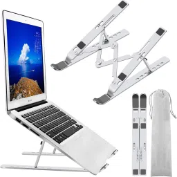 RG Aluminum Laptop Holder Adjustable Height Aluminum Laptop Stand for Laptop Vertical Portable Ergonomic Fashion Adjustable Foldable Holder Laptop Stand Aluminium Floor and Desk Stand Laptop Stand with Adjustable Height Compatible with Universal Laptops-picture-7