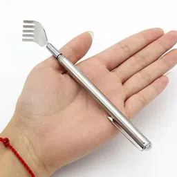ROSEFAIR Retractable Stainless Steel 5-Prongs Back Itch Scratcher Anti Khujli Massage Stainless Steel Pen Shaped Telescopic Body Itch Scratcher Massager-image-29