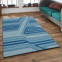 presto Blue Abstract Hand Tufted Wool 3 X 5 Feet Carpet-picture-19