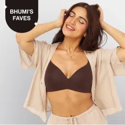 Nykd by Nykaa Super Soft Luxe Modal Padded Non Wired 3/4th Coverage T-Shirt Bra NYB013 Brown-picture-25