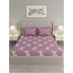 RAYMOND HOME Purple 120 Tc Bedsheet with 2 Pillow Covers (Queen)-image-4