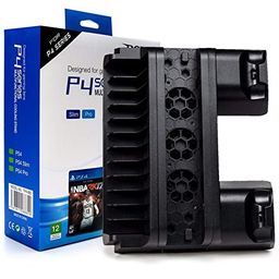 New WorldPlaystation 4 PS4 PS4SLIM PS4 PRO MultiFunction Console Vertical stand with cooling fan and charging dock and disc stand( Stand Only Console ,controller not included) image 1