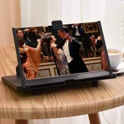 SYN SONS Screen Magnifier 3D Practical Mobile Phone Stand Holder Big Screen High-Definition/Foldable Lightweight/Flexible Mobile Phone/ (Black) image 4