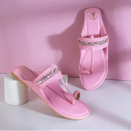 PREET KAUR Pink Embellished Kolhapuris-picture-4
