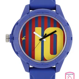 Fastrack tees Unisex Blue & Red Printed Dial Watch 38019PP02CJ-11