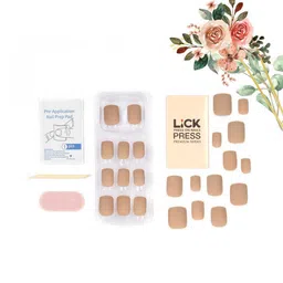 LICK 12 Pcs Square Shape Acrylic Reusable False Press On Nails With Application Kit image 4