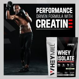 WHEYMILL 100% Whey Protein Isolate Easy Mixing,Low Carbs Whey Protein Isolate Supplement Powder With Creatine For Men,Women&Athletes(1 Kg/2.2Lb 28 Servings Chocolate) image 2