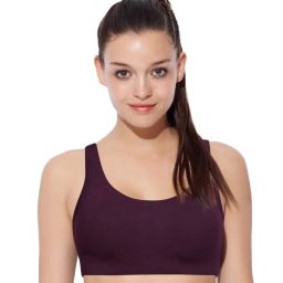 Enamor Low Impact Cotton Sports Bra - Non-Padded & Wirefree - Purple-picture-2
