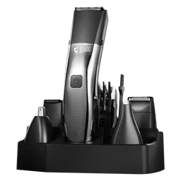 BEARDO Chrome Beast 8-in-1 Rechargeable Cordless Grooming Kit for Face, Nose & Ear, Beard & Moustche, Intimate Area, Head & Body for Men (90mins Runtime, Sleek Grooming Station, Black)-image-9