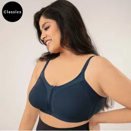 Nykd By Nykaa Everyday Cotton M-Frame Bounce Control Non-Padded Non-Wired Bra NYB101 Dark Blue-picture-23