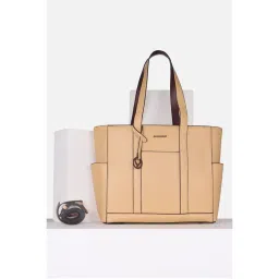 Allen Solly Women Formal Solid Beige Handbag with Detachable Strap-picture-47