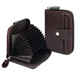 NFI Essentials Pu Leather 11 Slots Card Holder for Men And Women Brown-picture-47